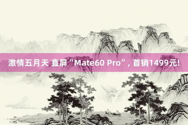 激情五月天 直屏“Mate60 Pro”， 首销1499元!