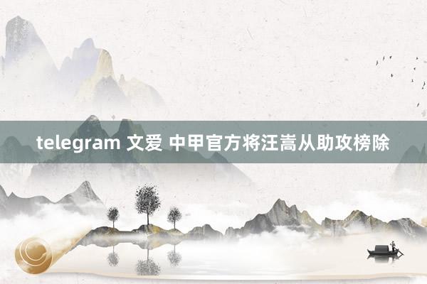 telegram 文爱 中甲官方将汪嵩从助攻榜除