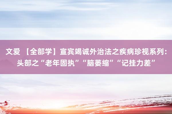 文爱 【全部学】宣宾竭诚外治法之疾病珍视系列：头部之“老年固执”“脑萎缩”“记挂力差”