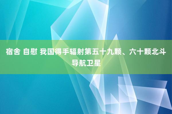 宿舍 自慰 我国得手辐射第五十九颗、六十颗北斗导航卫星