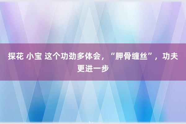 探花 小宝 这个功劲多体会，“胛骨缠丝”，功夫更进一步