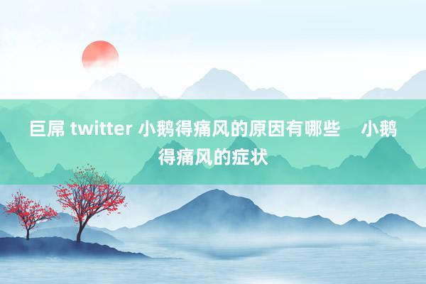 巨屌 twitter 小鹅得痛风的原因有哪些    小鹅得痛风的症状