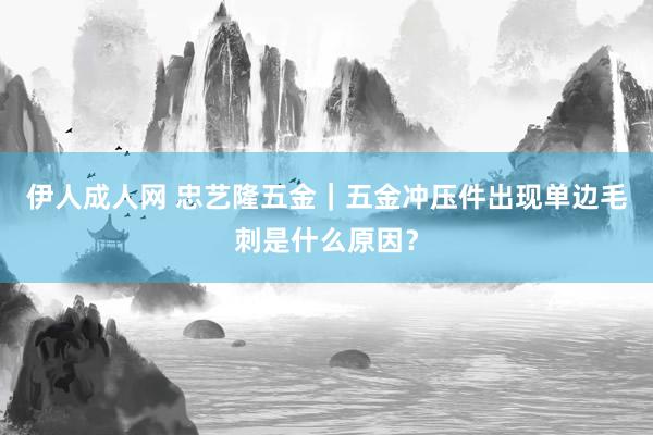 伊人成人网 忠艺隆五金｜五金冲压件出现单边毛刺是什么原因？