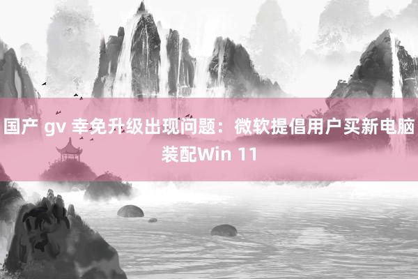 国产 gv 幸免升级出现问题：微软提倡用户买新电脑装配Win 11