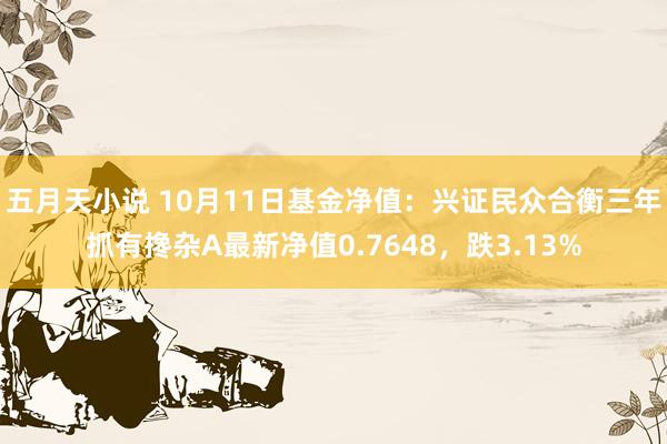 五月天小说 10月11日基金净值：兴证民众合衡三年抓有搀杂A最新净值0.7648，跌3.13%