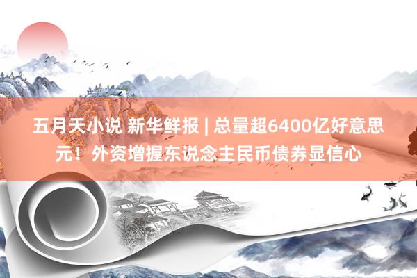 五月天小说 新华鲜报 | 总量超6400亿好意思元！外资增握东说念主民币债券显信心