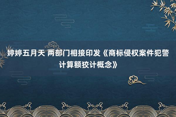 婷婷五月天 两部门相接印发《商标侵权案件犯警计算额狡计概念》