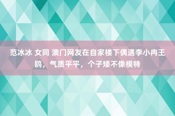 范冰冰 女同 澳门网友在自家楼下偶遇李小冉王鸥，气质平平，个子矮不像模特