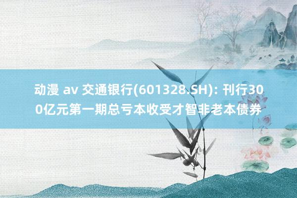 动漫 av 交通银行(601328.SH): 刊行300亿元第一期总亏本收受才智非老本债券