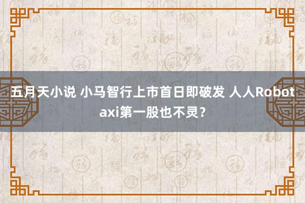 五月天小说 小马智行上市首日即破发 人人Robotaxi第一股也不灵？