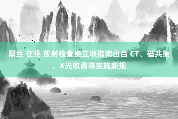 黑丝 在线 放射检查类立项指南出台 CT、磁共振、X光收费将实施新规