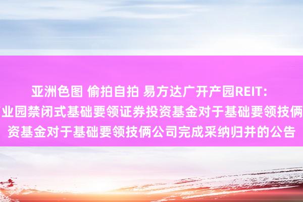 亚洲色图 偷拍自拍 易方达广开产园REIT: 易方达广州诞生区高新产业园禁闭式基础要领证券投资基金对于基础要领技俩公司完成采纳归并的公告