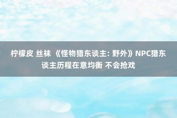 柠檬皮 丝袜 《怪物猎东谈主: 野外》NPC猎东谈主历程在意均衡 不会抢戏