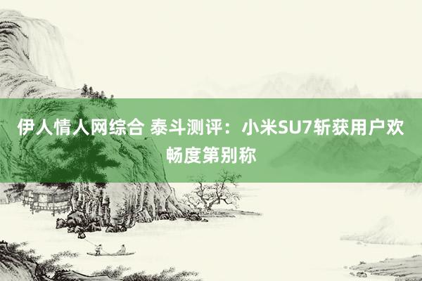 伊人情人网综合 泰斗测评：小米SU7斩获用户欢畅度第别称