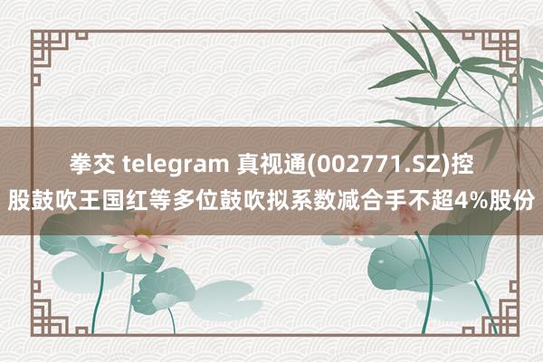 拳交 telegram 真视通(002771.SZ)控股鼓吹王国红等多位鼓吹拟系数减合手不超4%股份