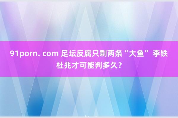 91porn. com 足坛反腐只剩两条“大鱼” 李铁杜兆才可能判多久？