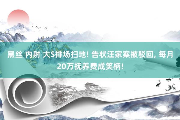 黑丝 内射 大S排场扫地! 告状汪家案被驳回， 每月20万抚养费成笑柄!