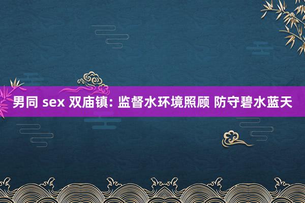 男同 sex 双庙镇: 监督水环境照顾 防守碧水蓝天