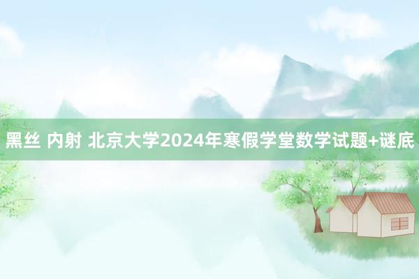 黑丝 内射 北京大学2024年寒假学堂数学试题+谜底