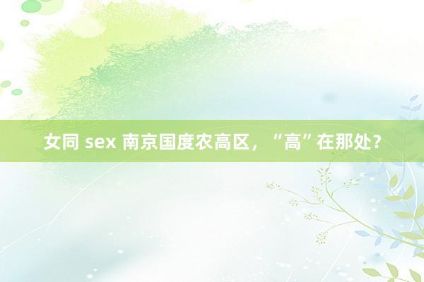 女同 sex 南京国度农高区，“高”在那处？