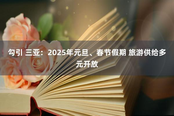 勾引 三亚：2025年元旦、春节假期 旅游供给多元开放