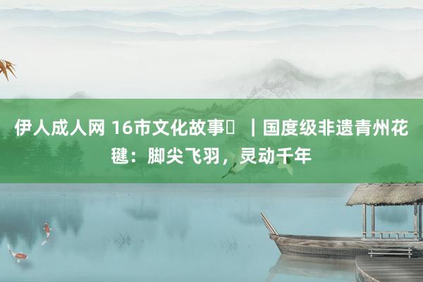 伊人成人网 16市文化故事㉘｜国度级非遗青州花毽：脚尖飞羽，灵动千年