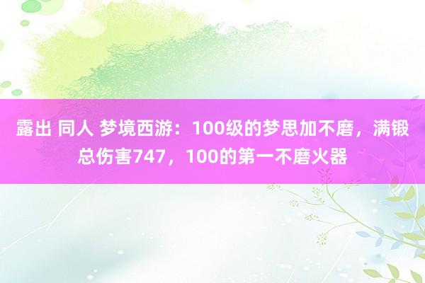 露出 同人 梦境西游：100级的梦思加不磨，满锻总伤害747，100的第一不磨火器