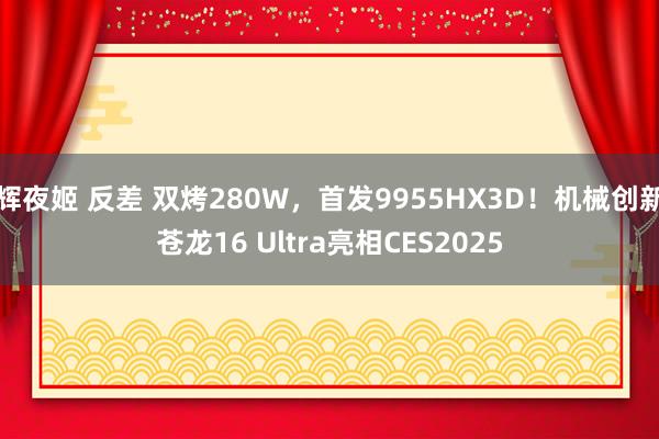 辉夜姬 反差 双烤280W，首发9955HX3D！机械创新苍龙16 Ultra亮相CES2025