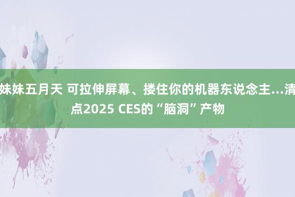 妹妹五月天 可拉伸屏幕、搂住你的机器东说念主...清点2025 CES的“脑洞”产物