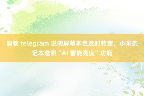 调教 telegram 说明屏幕本色及时转变，小米条记本邀测“AI 智能亮度”功能