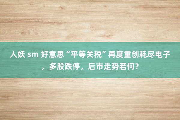 人妖 sm 好意思“平等关税”再度重创耗尽电子，多股跌停，后市走势若何？